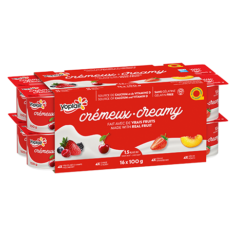 Yoplait-Creamy-Fieldberry-Strawberry-Cherry-Peach front of packaging