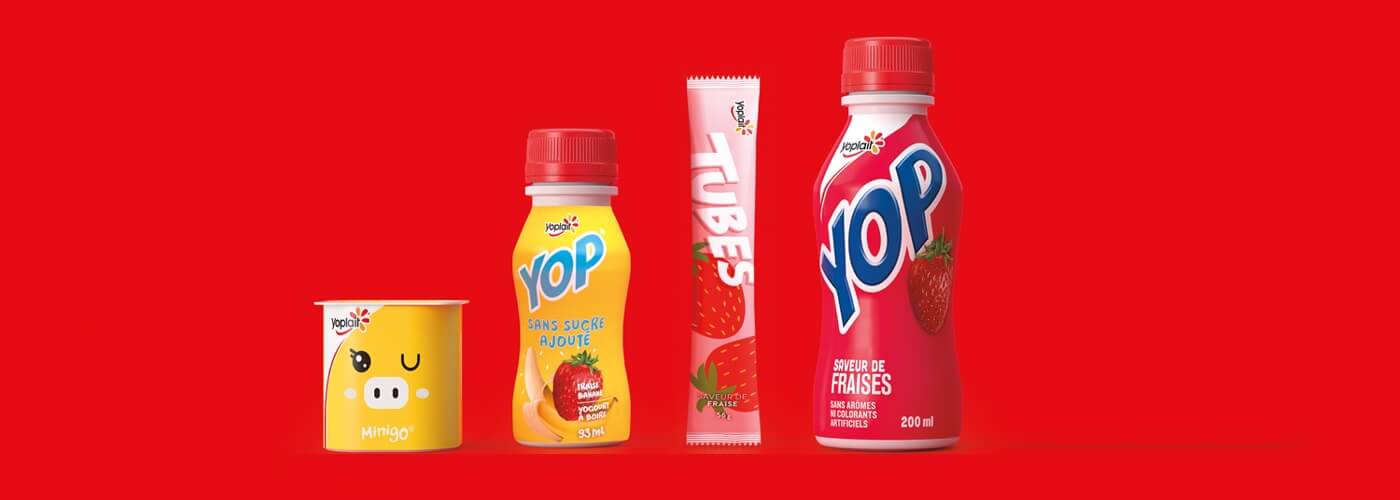 Family shot of Yoplait products