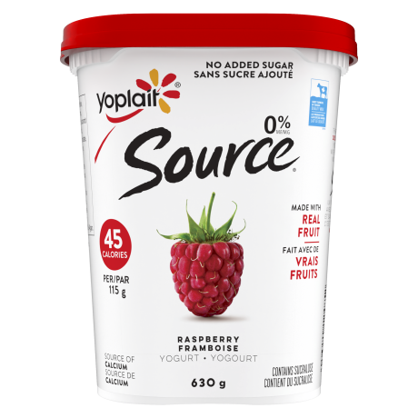 A raspberry flavored Source yogurt