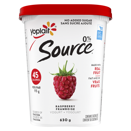 A raspberry flavored Source yogurt