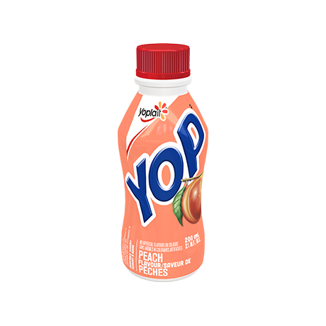 Yoplait YOP Peach flavor product shot