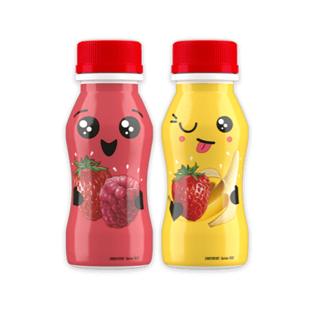 Two Yop bottles- Strawberry and Banana