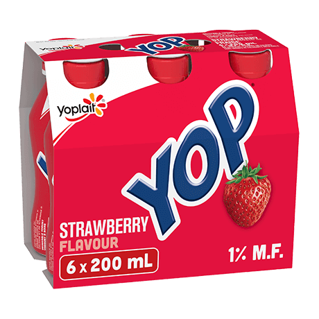 A 6-count pack of strawberry Yop