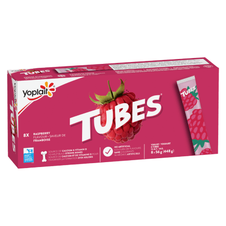 Yoplait-Tubes-Raspberry, front of packing