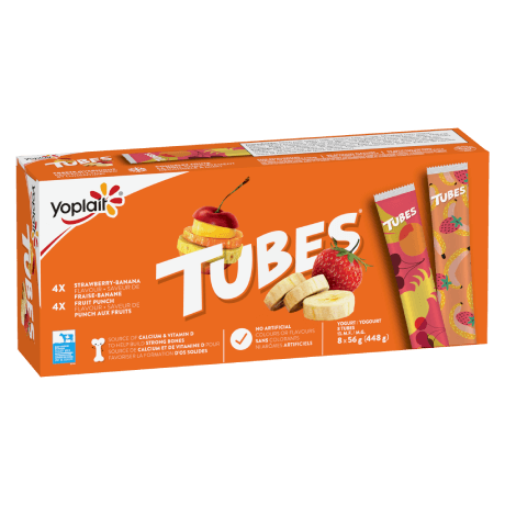 Yoplait-Tubes-Strawberry Banana, front of packing